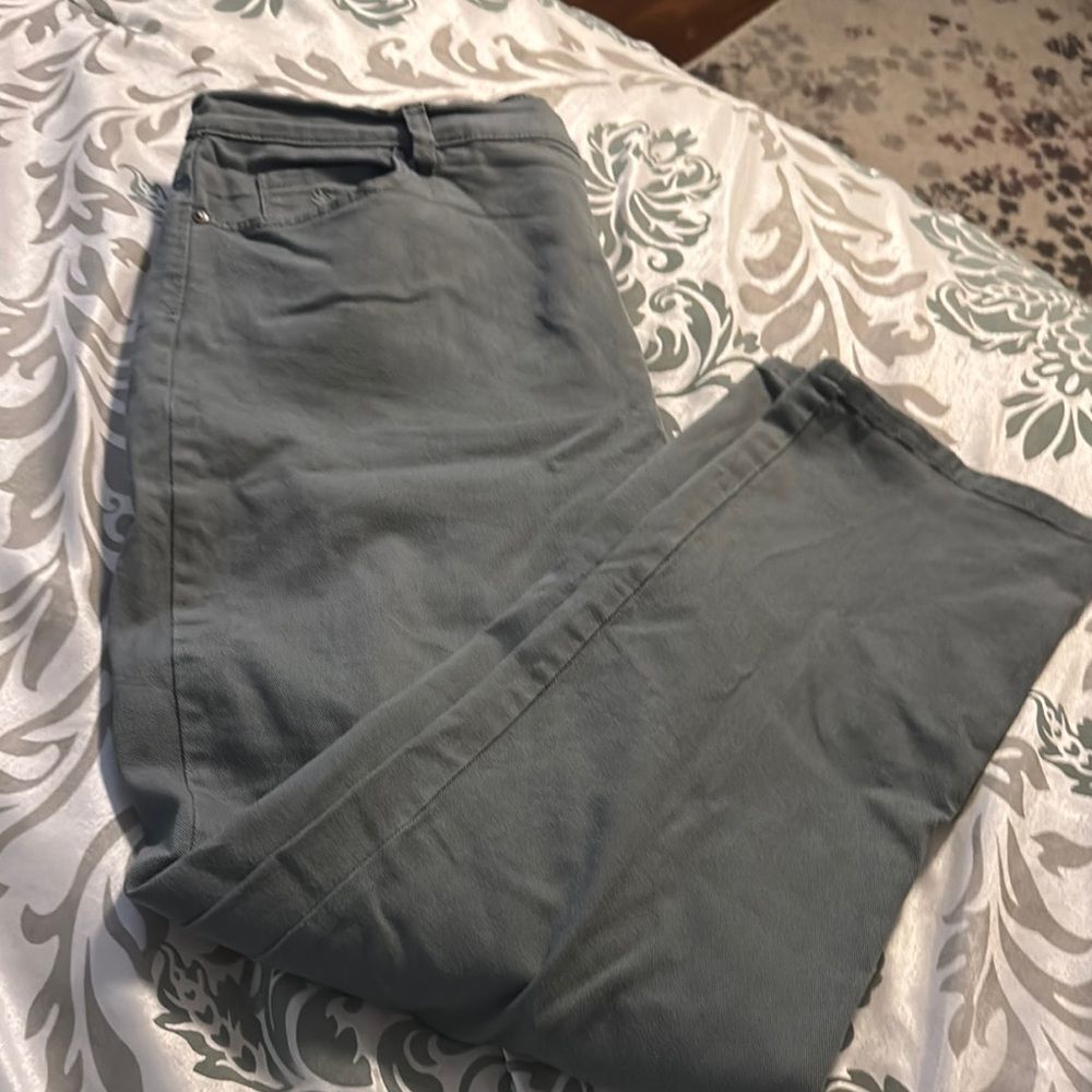EUC Gloria Vanderbilt Size 18 Green Straight Leg Pants